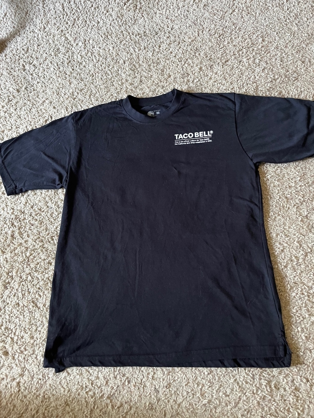 Taco Bell Official Employee Shirt Black Tee Size M